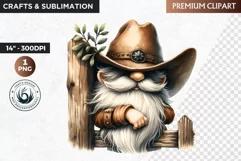 Western clipart, Cowboy Gnome clipart, gnome sublimation Product Image 1