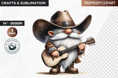 Western clipart, Cowboy Gnome clipart, gnome sublimation Product Image 1