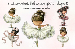 Whimsical Ballerina Girls Clipart PNG Product Image 1
