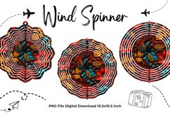Flower Tooled Leather Wind Spinner Western Spinner Template Product Image 1