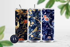 Chinoiserie Floral Bird Digital Papers| Chinoiserie Pattern Product Image 2