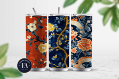 Chinoiserie Floral Bird Digital Papers| Chinoiserie Pattern Product Image 2