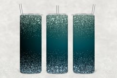 Aqua Blues Sparkle Glitter Tumbler Wrap Sublimation Product Image 1