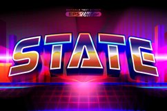 Retro editable text effect style state futuristic 80s Product Image 1