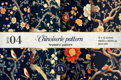 Chinoiserie Floral Bird Digital Papers| Chinoiserie Pattern Product Image 1
