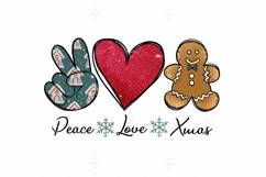 Peace Love Christmas Sublimation Design PNG Product Image 2