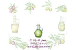 Olives Floral Elements. Watercolor clipart, branches, leaves Product Image 3