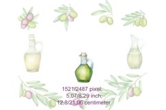 Olives Floral Elements. Watercolor clipart, branches, leaves Product Image 3