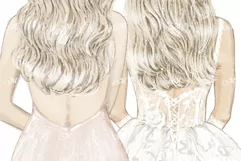 Blondes Bride & Bridesmaids, hand drawn illustration Product Image 3