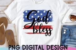 God Bless Sublimation Png | American Flag Png | 4th of July Product Image 1