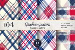 Red and Blue Gingham Pattern | Checkered Pattern Product Image 1