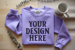 Gildan 18000 Purple Folded Flat Lay Mockups Product Image 1