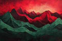 Red &amp; Green Modern Art | Textured Scenic Background Product Image 1