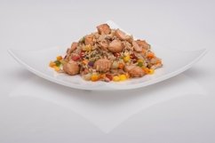 Salad in a white plate on a white background Product Image 1