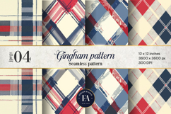 Red and Blue Gingham Pattern | Checkered Pattern Product Image 1