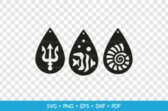 Nautical Teardrop Earrings SVG, Ocean Jewelry Laser Cut File Product Image 2