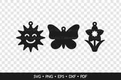3 Spring Earrings SVG Cut Files, Spring Jewelry Template Product Image 2