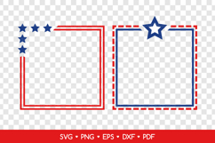 Square American Frames SVG Cut File, 4th of July Frame Product Image 2