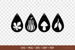 4 Teardrop Fall Earrings SVG Cut Files, Autumn Jewelry Product Image 2