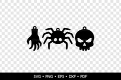 Spooky Halloween Earrings SVG - Zombie Hand, Spider & Skull Product Image 2