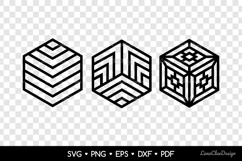Geometric Hexagon Coasters SVG, Abstract Laser Cut Template Product Image 2