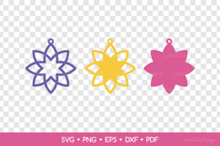 Layered Flower Earring SVG, 3D Floral Earring Cut Files Product Image 2