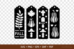 4 Autumn Bookmarks SVG Cut Files, Fall Papercut Templates Product Image 2