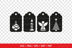 4 Christmas Gift Tags SVG Cut Files, Papercut Christmas Product Image 2