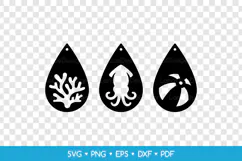 Teardrop Ocean Earrings SVG, Sea Jewelry Laser Cut Files Product Image 2