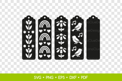 Two Layered Spring Bookmarks SVG, Spring Laser Cut Templates Product Image 2