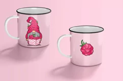 Watercolor family of gnomes with raspberries Product Image 5