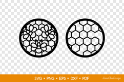Bees and Honeycomb Decorative Round Coasters SVG Laser Cut Product Image 2