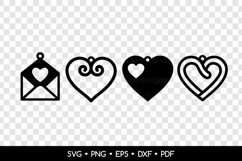 4 Heart Earrings SVG Laser Cut, Valentine's Day Jewelry Product Image 2