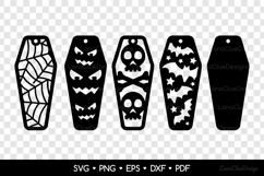 Two Layered Coffin Shaped Halloween Bookmarks SVG, Papercut Product Image 2