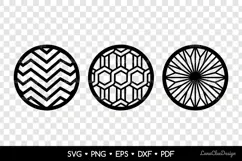 3 Decorative Coasters SVG, Round Laser Cut Templates Product Image 2