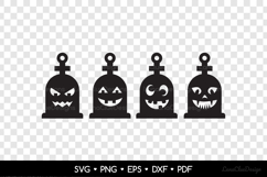 Funny Halloween Tomb with Faces Earrings SVG Cut Files Product Image 2