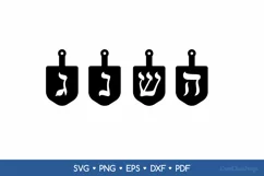 Hanukkah Dreidel Earrings SVG, Hanukkah Jewelry Template SVG Product Image 2