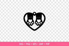 Cute Cat Paws Earrings SVG, Animal Paw Jewelry Template Product Image 2