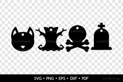 4 Halloween Decorative Shaped Gift Tags SVG Cut Files Product Image 2