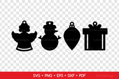 4 Christmas Decorative Shaped Gift Tags SVG Cut Files Product Image 2