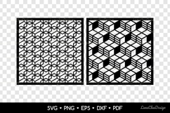 2 Square Wall Art Panels with Abstract Geometric Pattern SVG Product Image 2