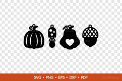 4 Autumn Earrings SVG Cut Files, Fall Pendant Templates Product Image 2