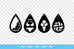 4 Teardrop Summer Beach Earrings SVG Cut Files Product Image 2
