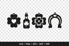 St Patrick's Day Earrings SVG Cut Files, Clover Earrings SVG Product Image 2