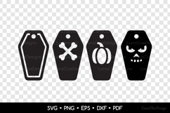 4 Halloween Gift Tags with Coffin Shape SVG, Halloween Tag Product Image 2