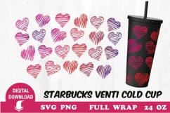 Hearts tumbler svg, Full Wrap,Valentine's day, Heart svg Product Image 1
