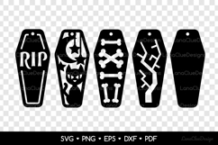 4 Coffin Shaped Halloween Bookmarks SVG, Halloween Papercut Product Image 2