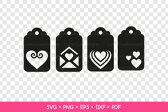Gift Tags with Hearts SVG Cut Files, Valentines Templates Product Image 2
