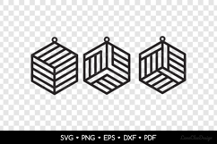 Modern Geometric Earrings SVG, Abstract Jewelry Template Product Image 2