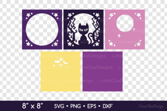 3D Halloween Cat Shadow Box SVG, Halloween Paper Cut Product Image 2